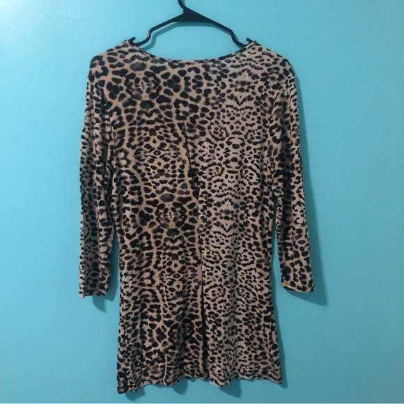 3/40$ Suzy Shier - Leopard Pattern 3/4 Sleeve - Picture 2 of 5